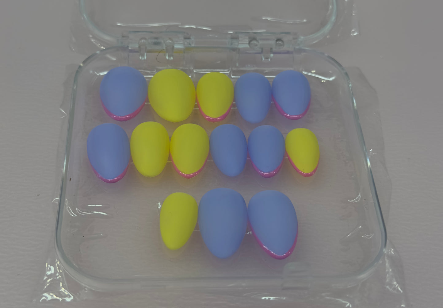 Electric Pastel Pop – Matte Neon Press-On Nails | Austin, TX (Medium/Large, 14pc Set)
