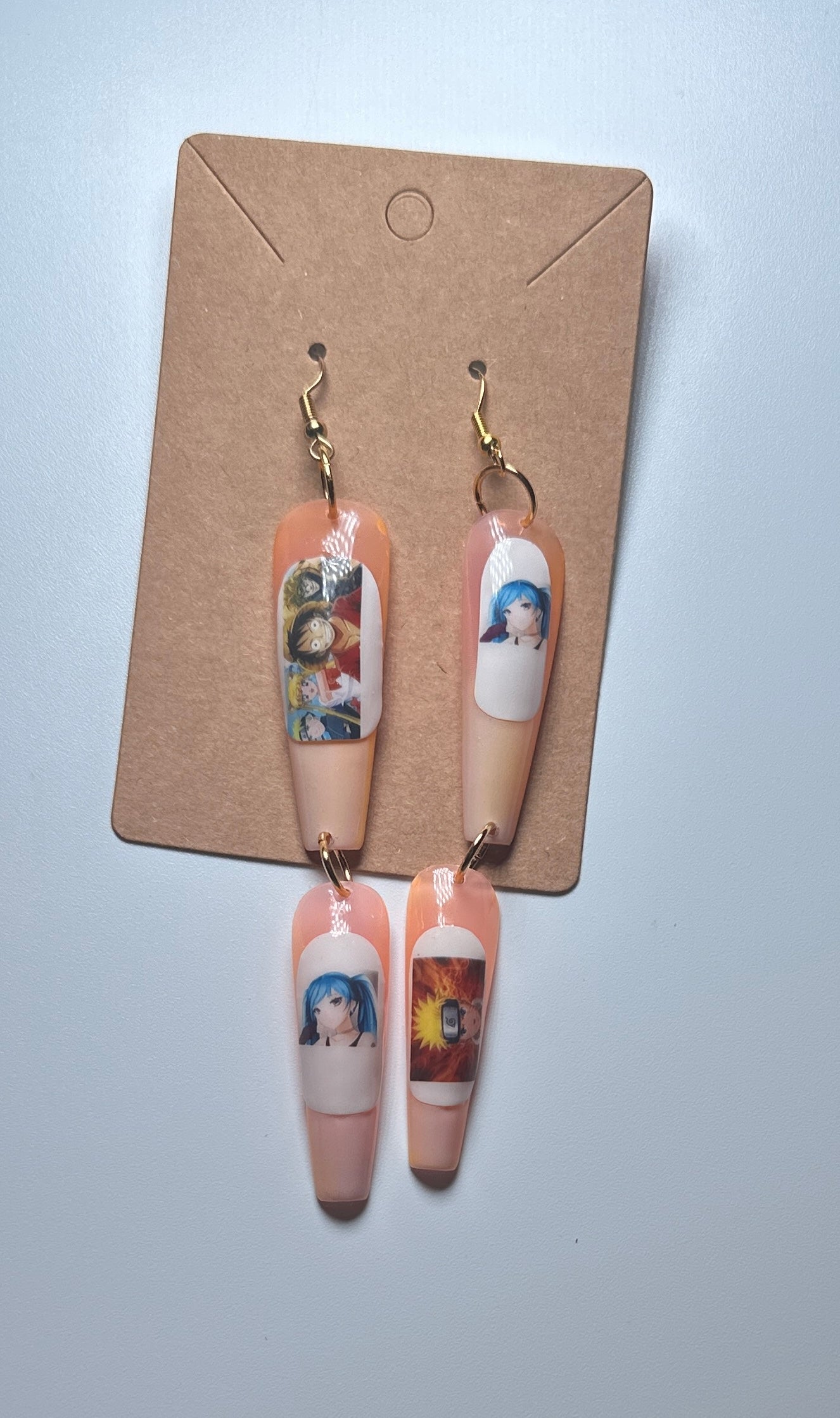 Anime Energy-HandmadePress-On Nail Earrings