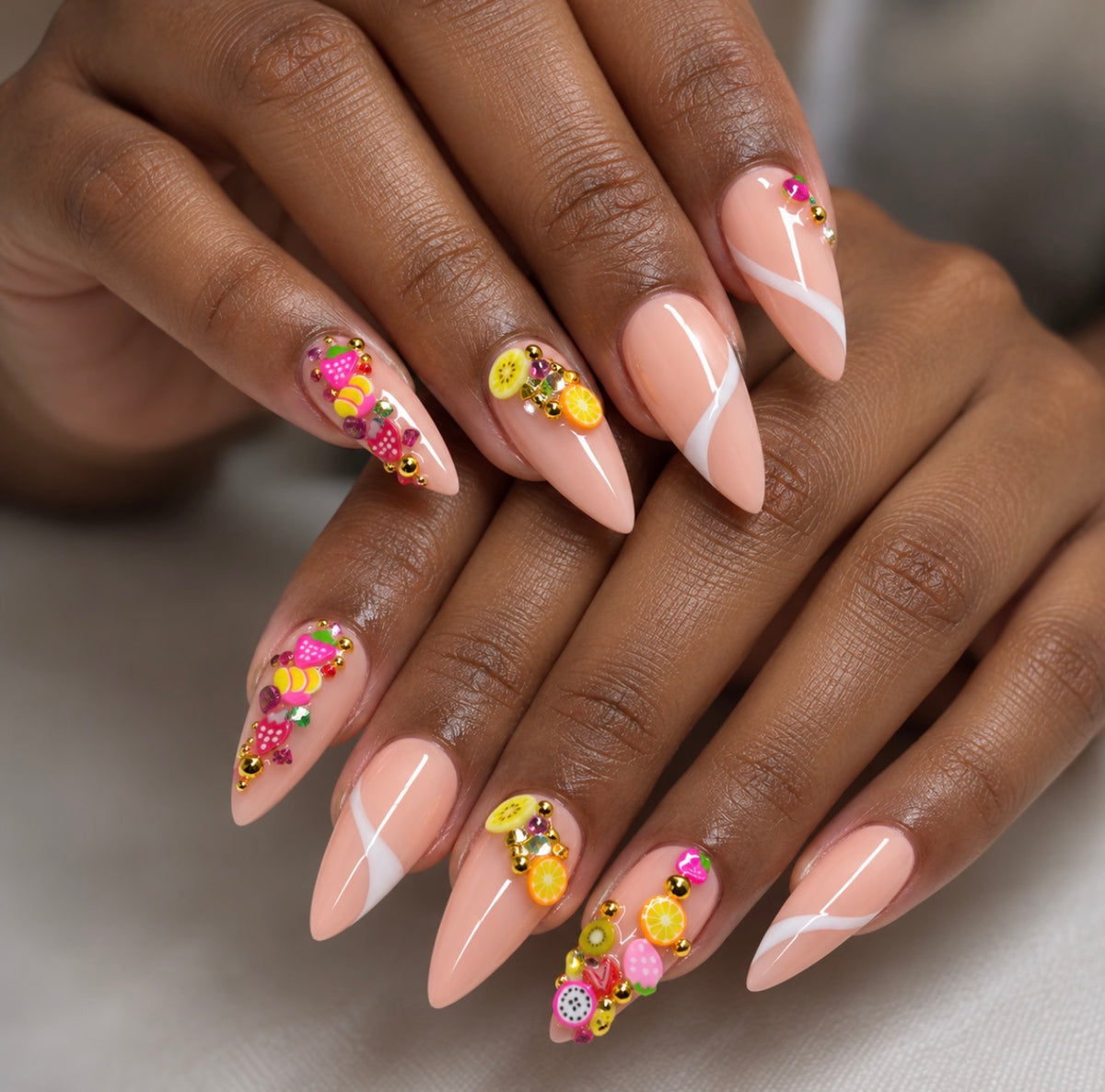 Fruit Cocktail Luxe Press On Nails M/L