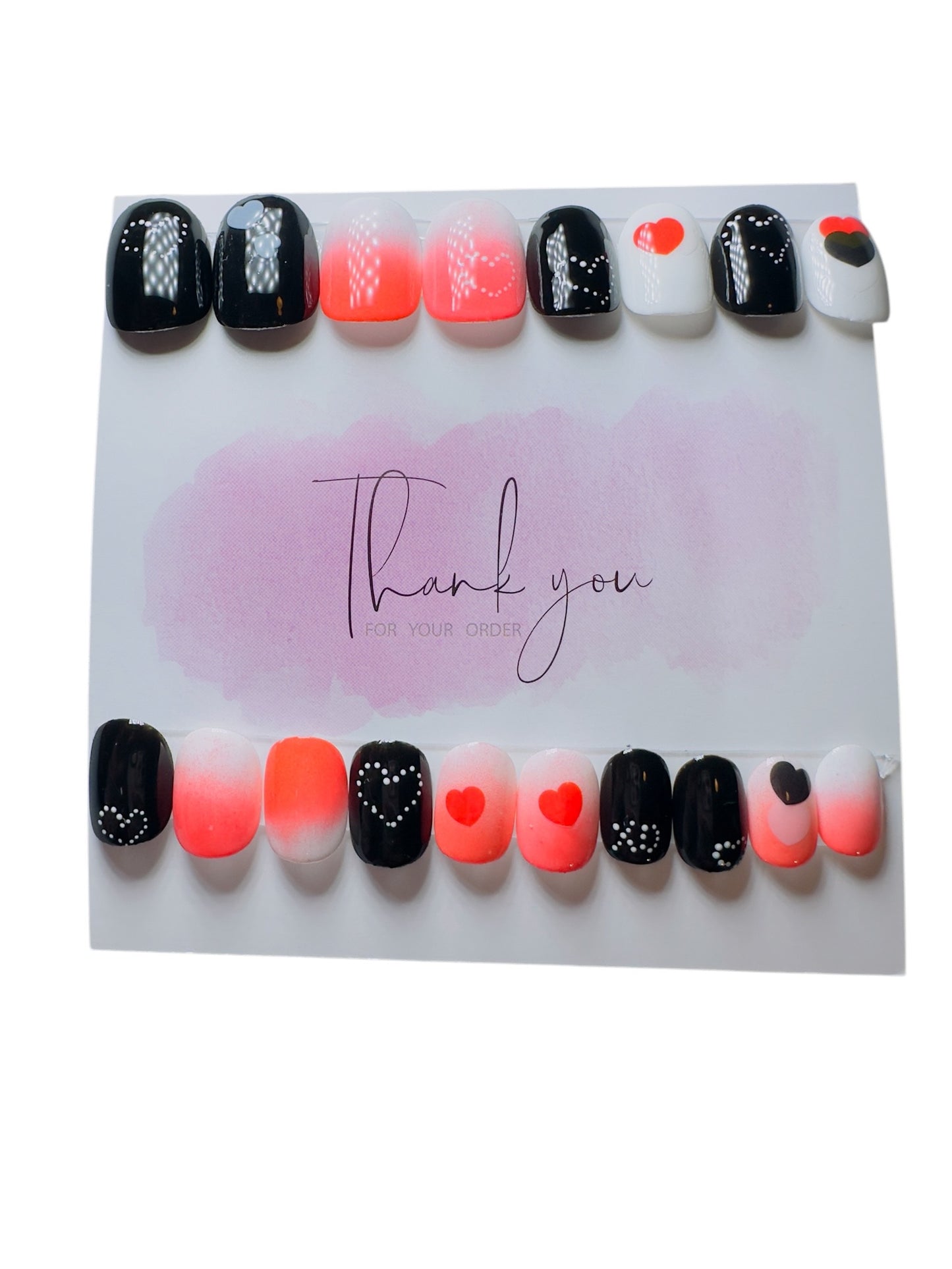 Dot Hearts Press- On Nails - Kids Size (0-9)
