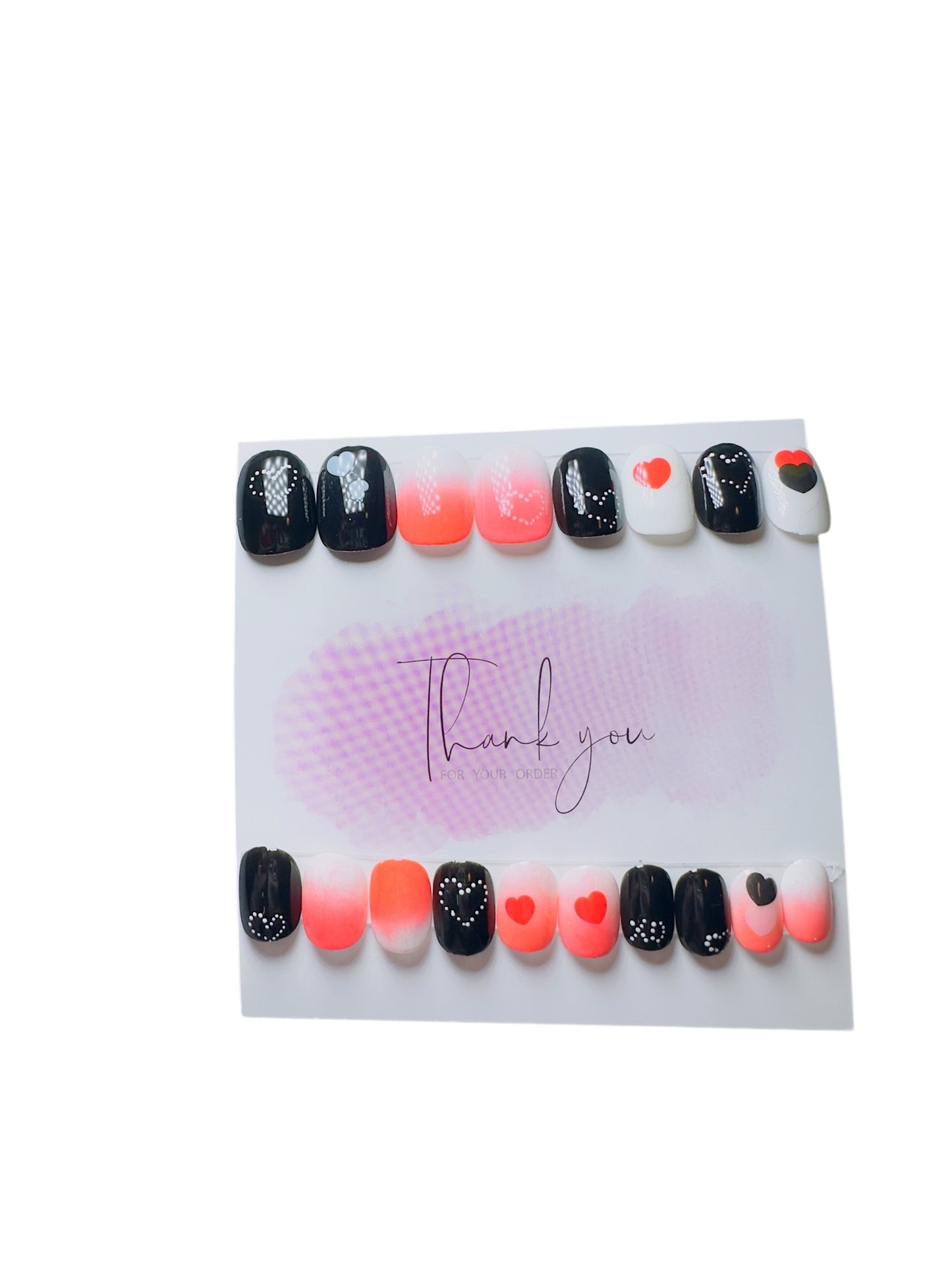 Dot Hearts Press- On Nails - Kids Size (0-9)