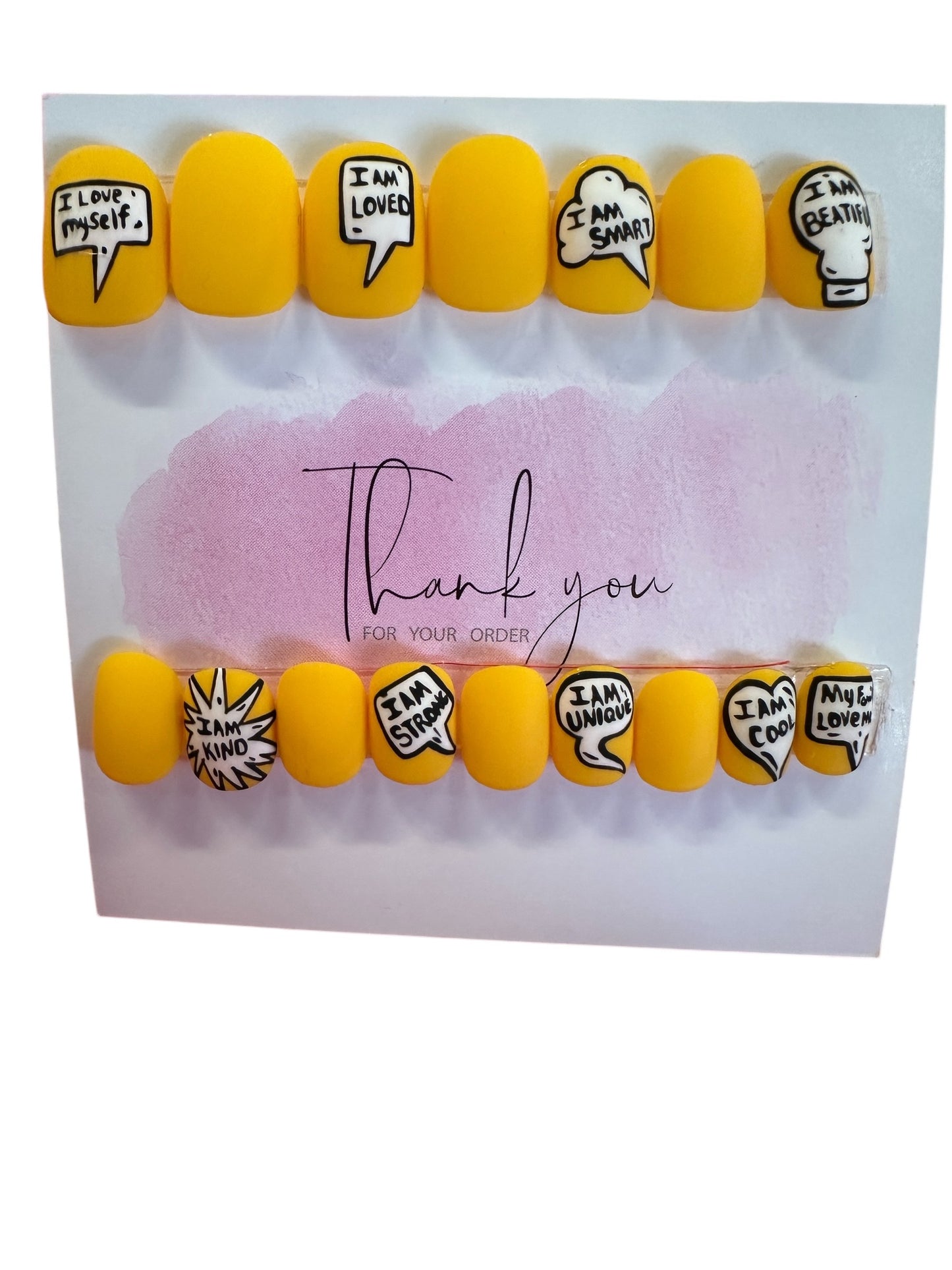 Affirmation Yellow Kids Collection-Press-On Nails