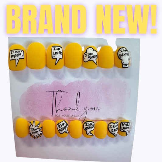 Affirmation Yellow Kids Collection-Press-On Nails