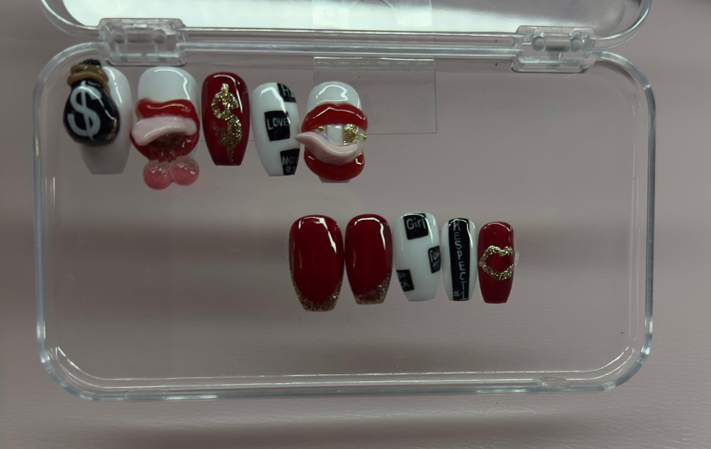 Rich Girl Energy – 3D Luxury Press-On Nails (Small/Medium, 10pc Handmade Set)