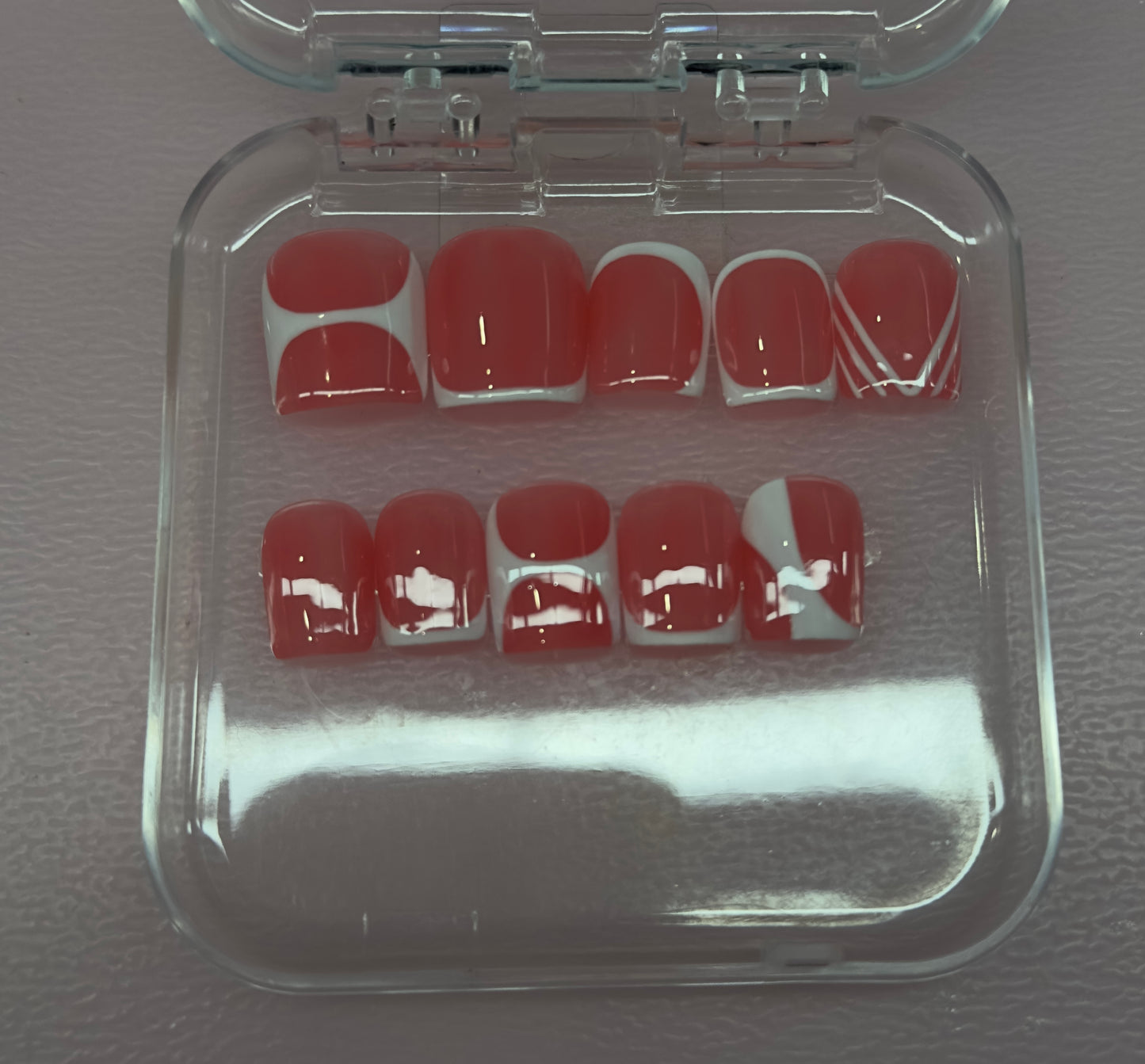 Simple & Chic Coral French Press-On Nails | Austin, TX (Size Large, 10pc Set)