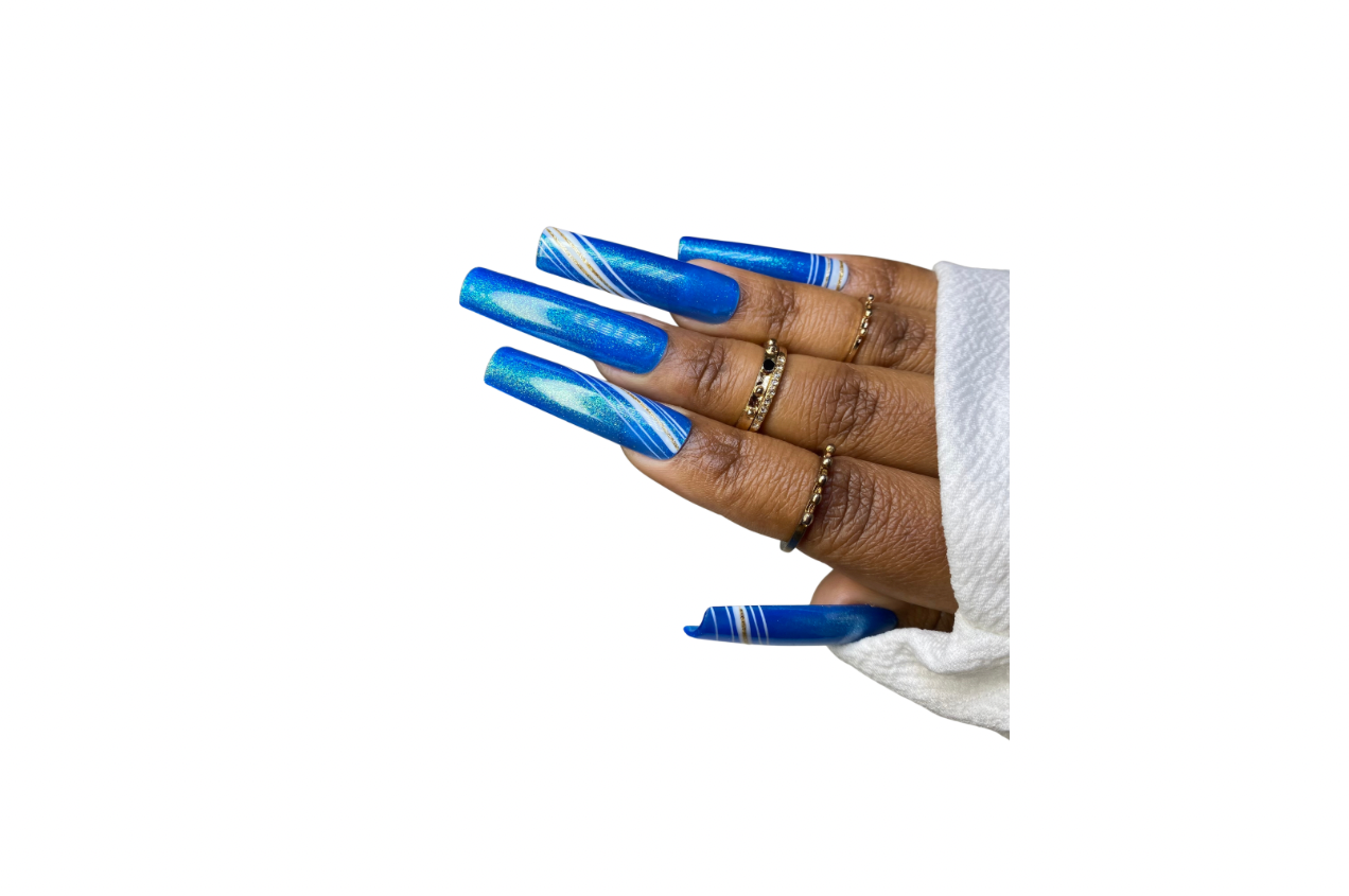 Blue Line Nails