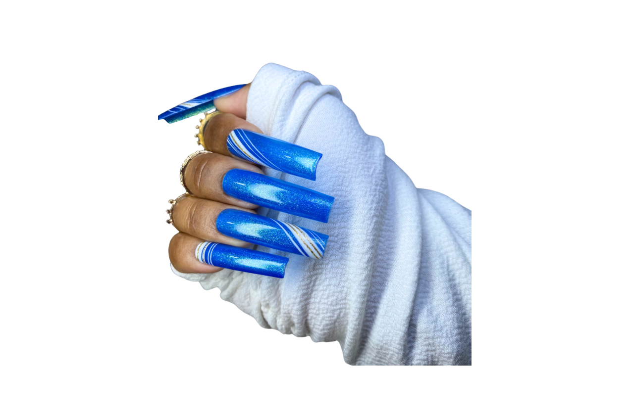 Blue Line Nails