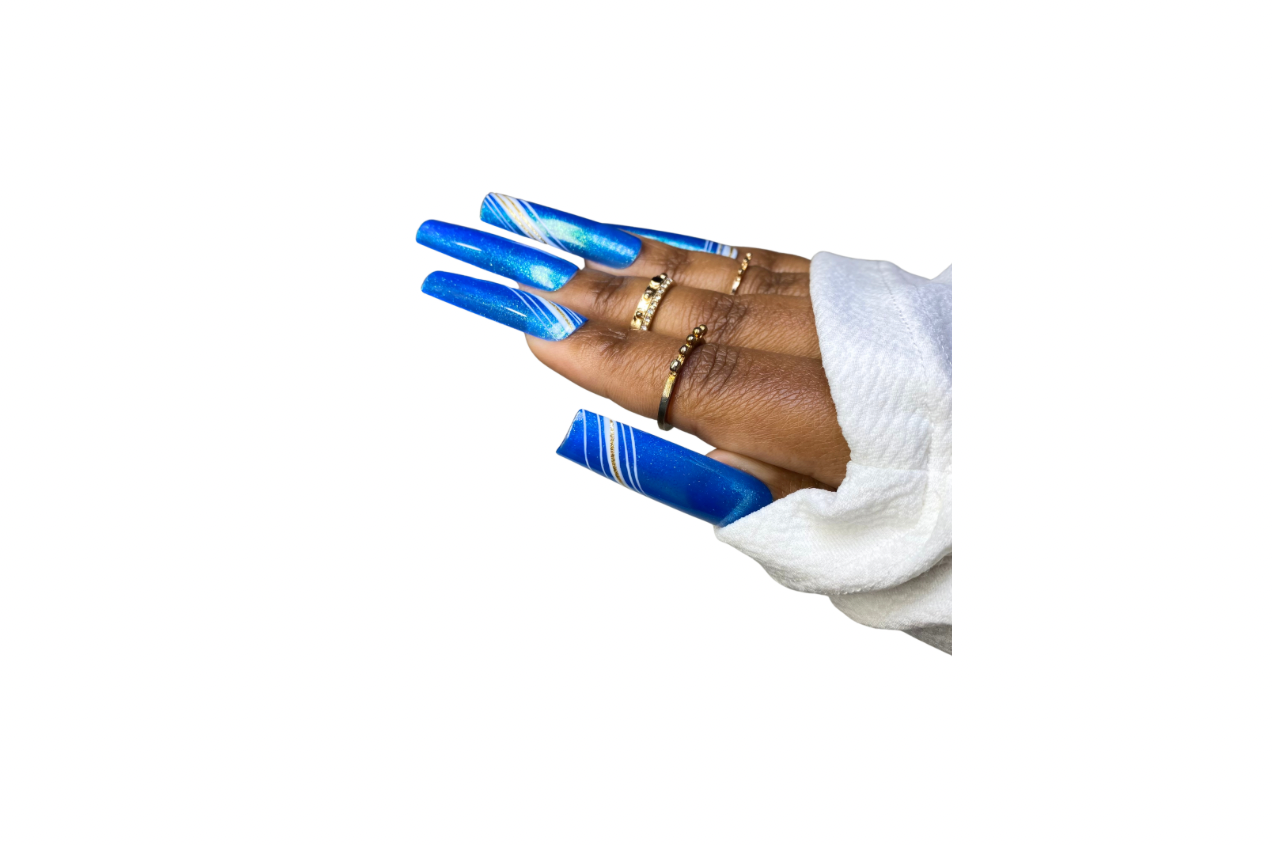 Blue Line Nails