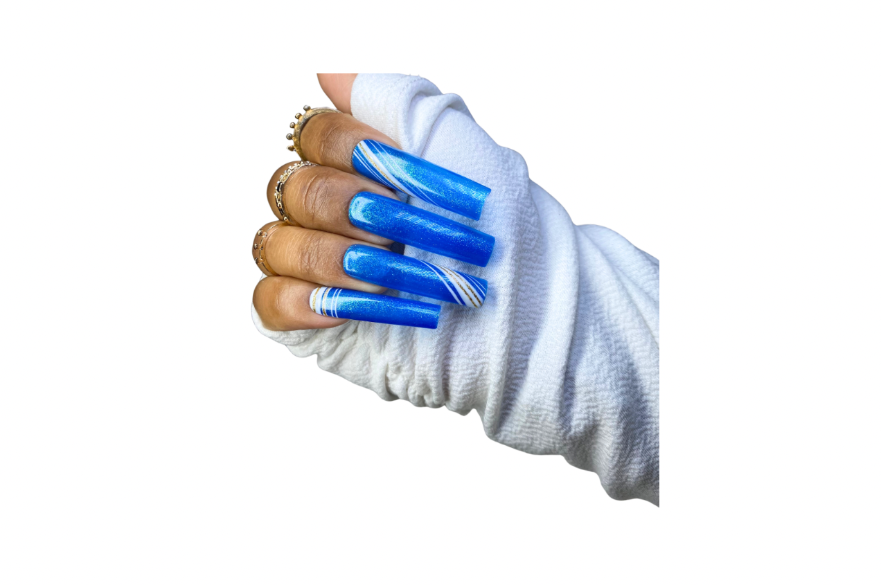 Blue Line Nails