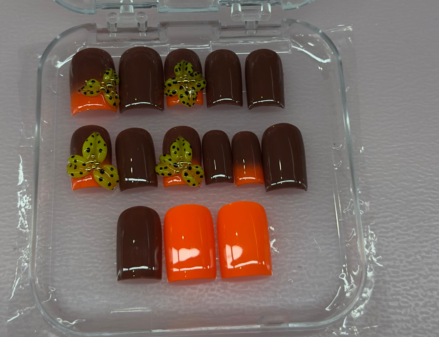 Autumn Pop Floral – 3D Flower Press-On Nails | Austin, TX (Size Small, 14pc Set)