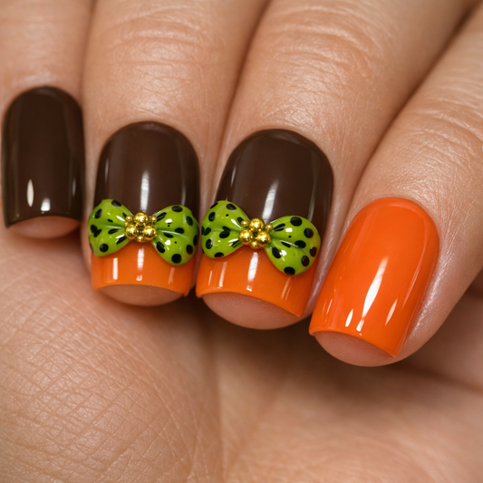 Autumn Pop Floral – 3D Flower Press-On Nails | Austin, TX (Size Small, 14pc Set)