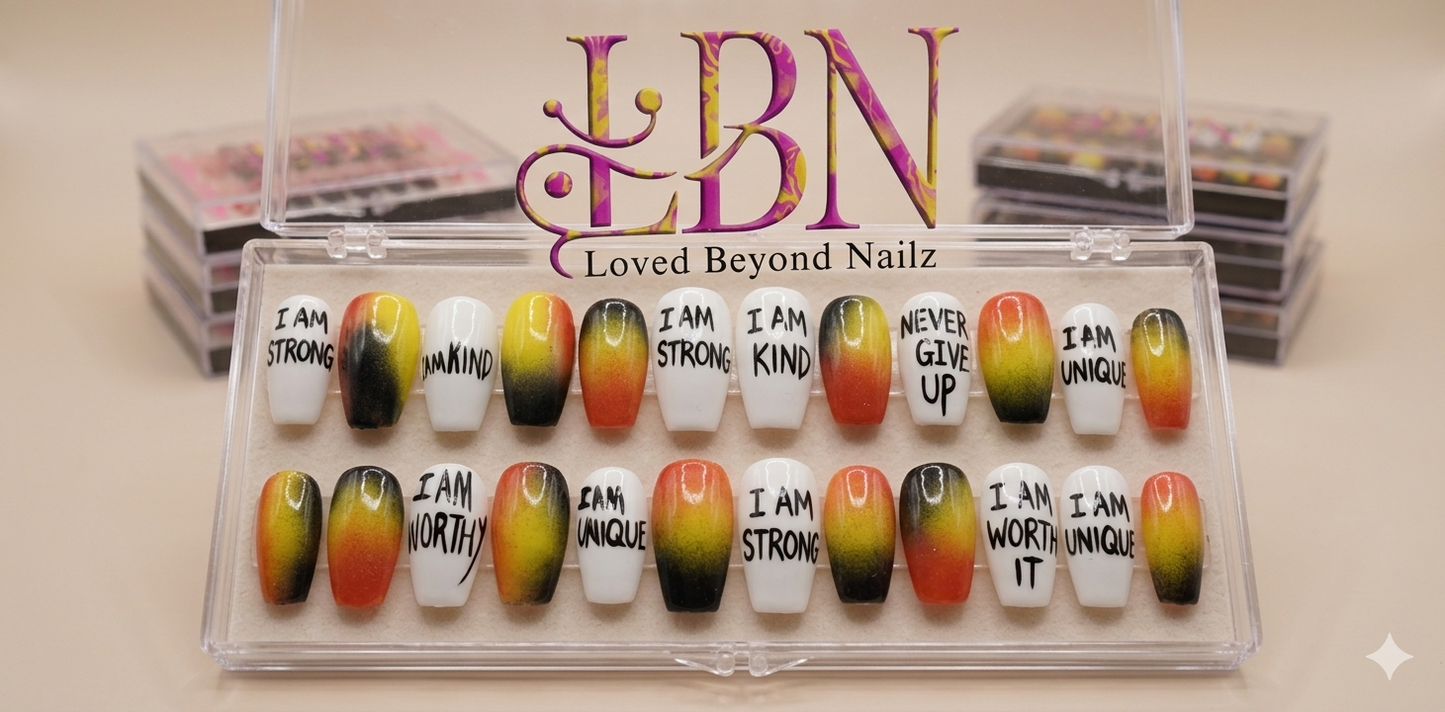 Affirmation Kids Press-On Nails – Confidence & Empowerment Nail Set | Austin,TX (Sizes 0–11, Handmade)