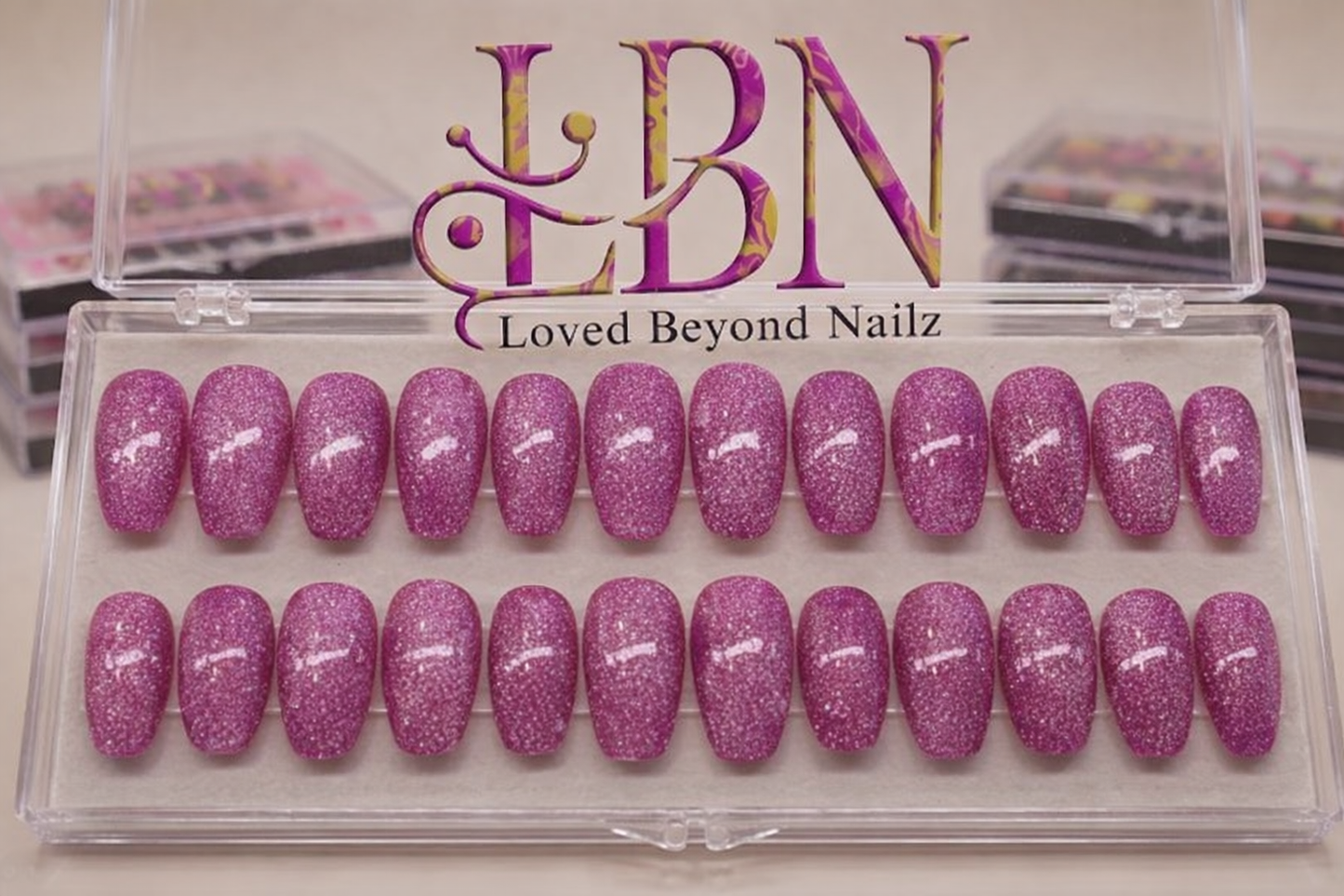 Pink Magic Cat-Eye Kids Press-On Nails – Sparkle Shimmer Nail Set Austin, TX (Sizes 0–11, Handmade)