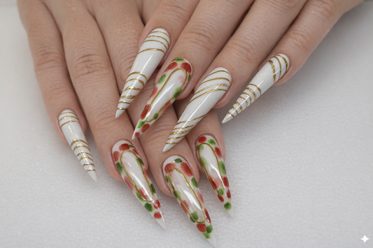 Festive Flex – Holiday Luxe Press-On Nails | Austin, TX (Large, 14pc Handmade Set)