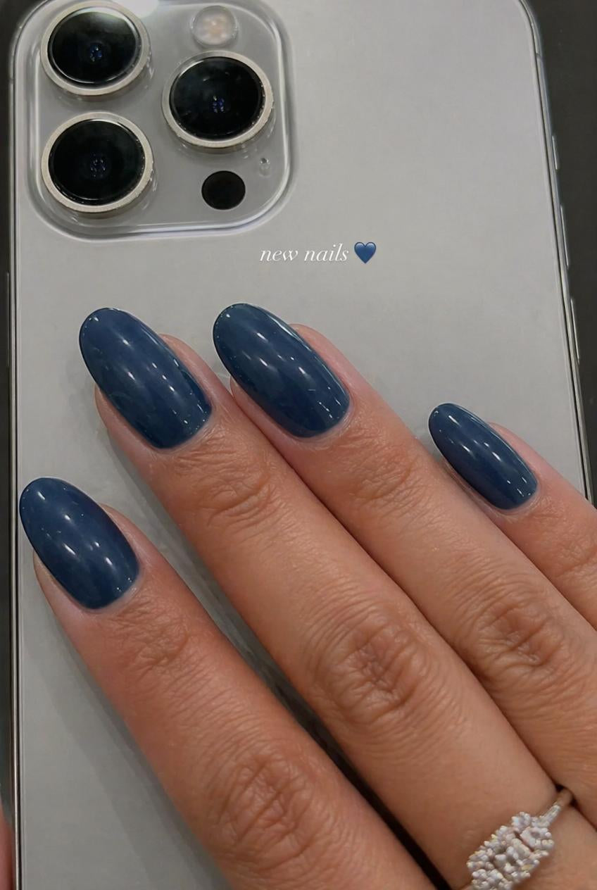 Ocean Luxe – Shimmer Teal Press-On Nails (Small/Medium, 14pc Set)