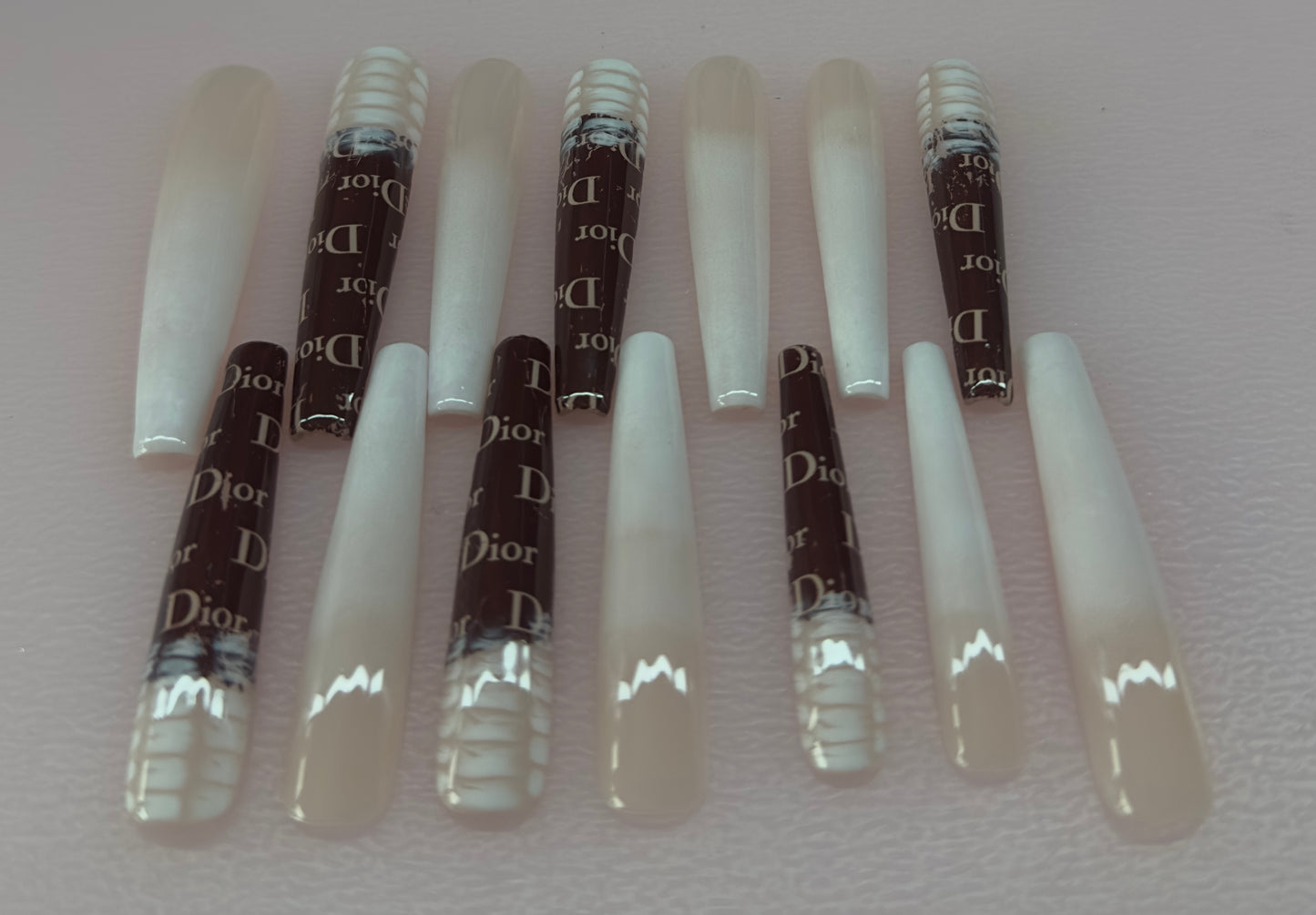 Runway Ready – Designer Inspired Nude & Chocolate Press-On Nails | Austin,TX (Small, 14pc Handmade Set)